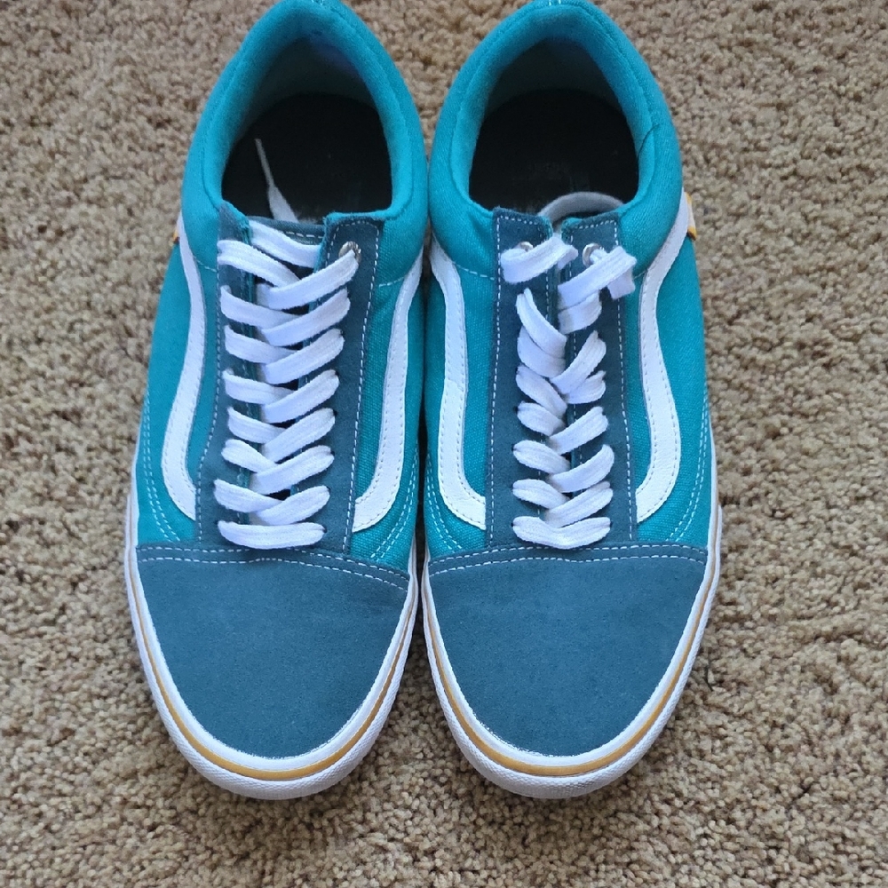 Vans Turquoise and White Men's Sneakers